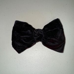 Black Velvet Hair Bow Clip Barrett Girls Accent Accessory Spring Dance Party